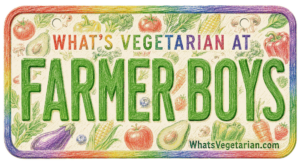 Farmer Boys vegetarian options license plate graphic
