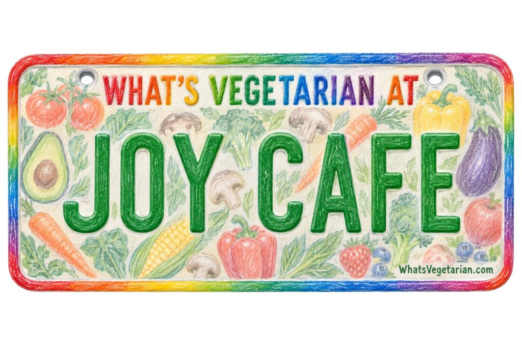 What's Vegetarian at Joy Cafe? license plate featured image