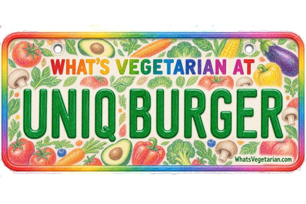 What's Vegetarian at UNiQ Burger? license plate featured image