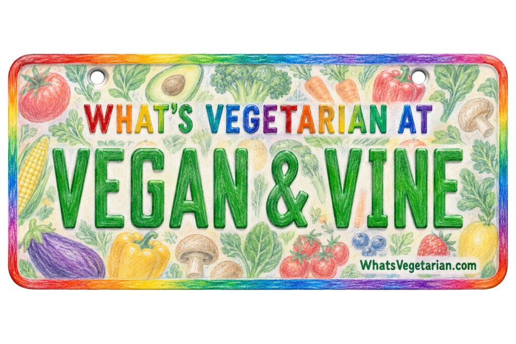 What's Vegetarian at Vegan & Vine? license plate featured image