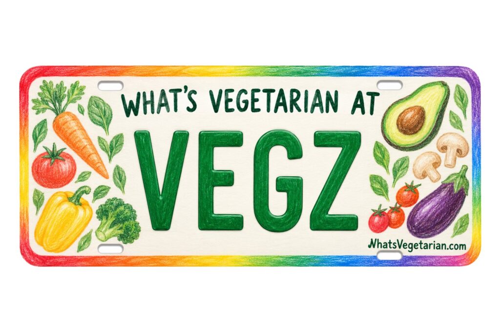 What's Vegetarian at Vegz? license plate featured image