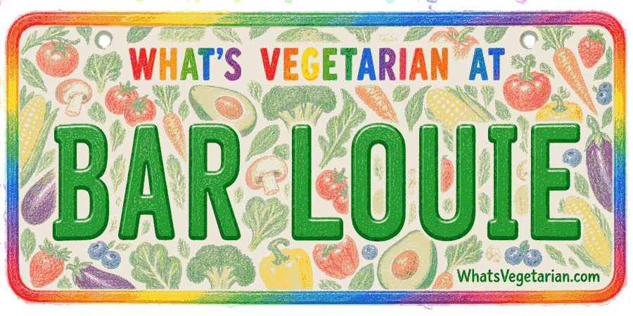 What's Vegetarian at Bar Louie license plate graphic