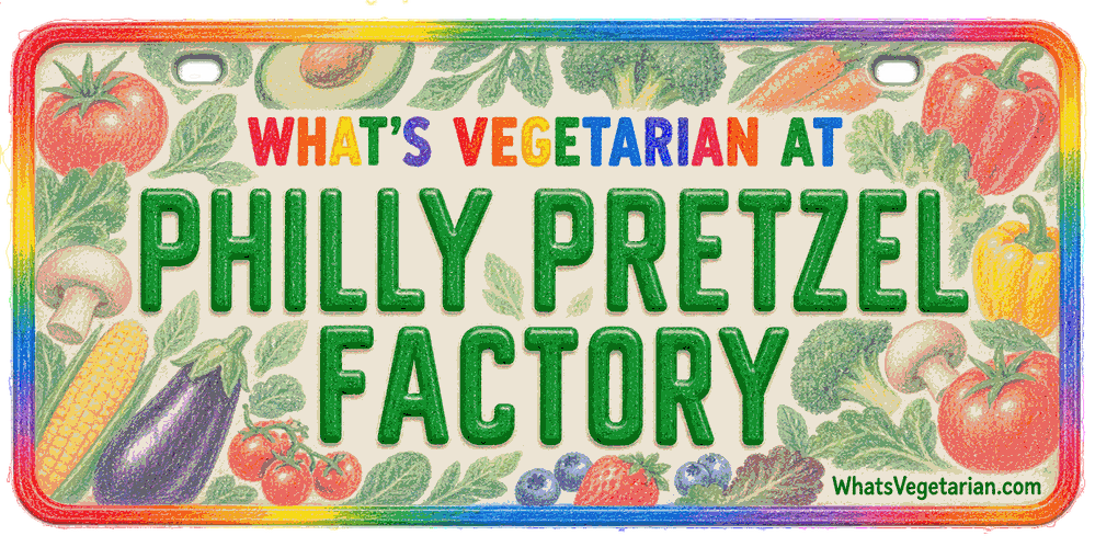 Philly Pretzel Factory vegetarian options license plate graphic