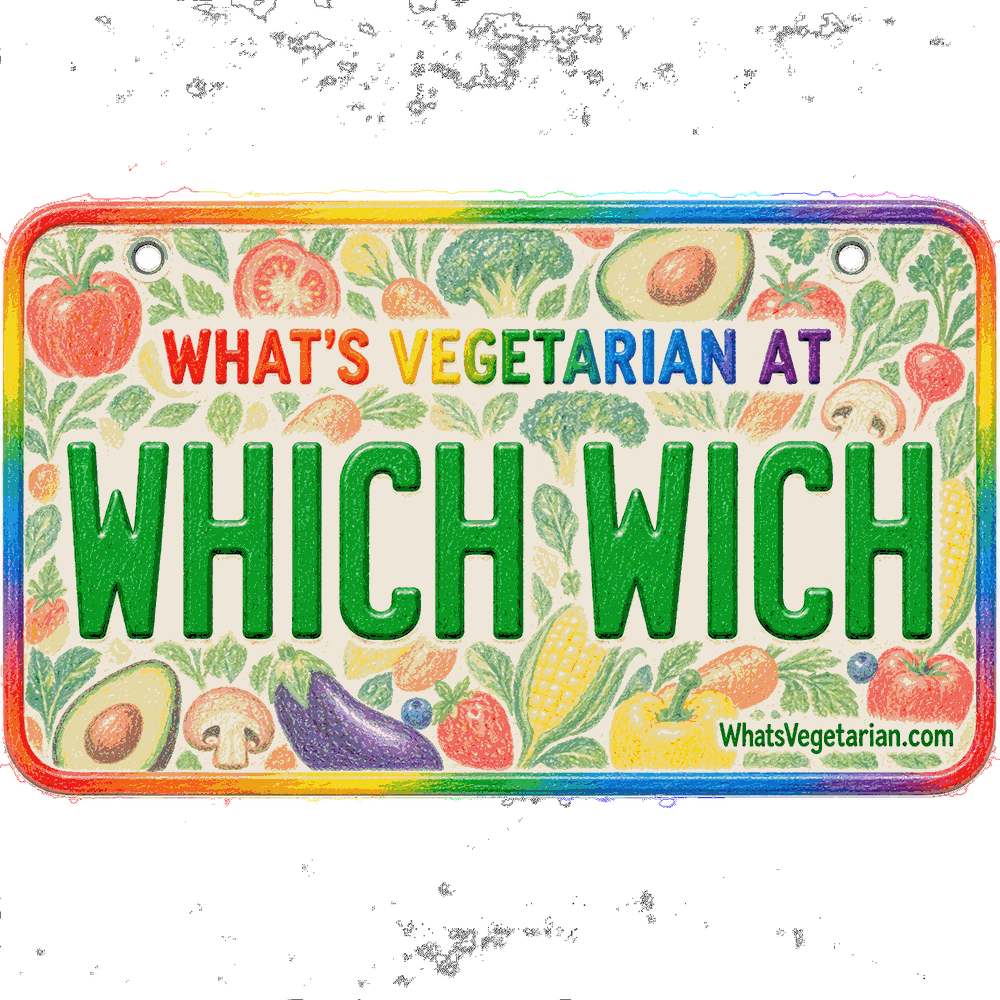 What's Vegetarian at Which Wich license plate graphic